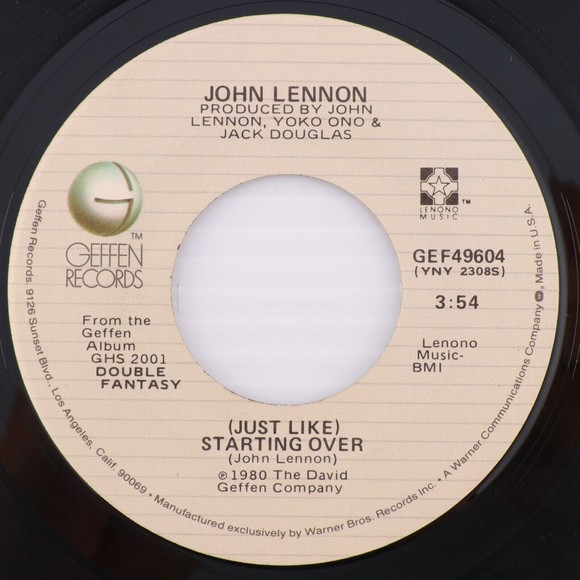 John Lennon, (Just Like) Starting Over / Kiss Kiss Kiss, 45 rpm 7" Single Record - Picture 1 of 7
